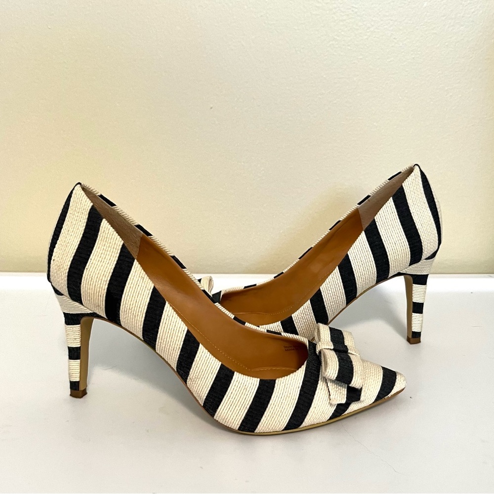 J. Crew Striped Heels with Bow